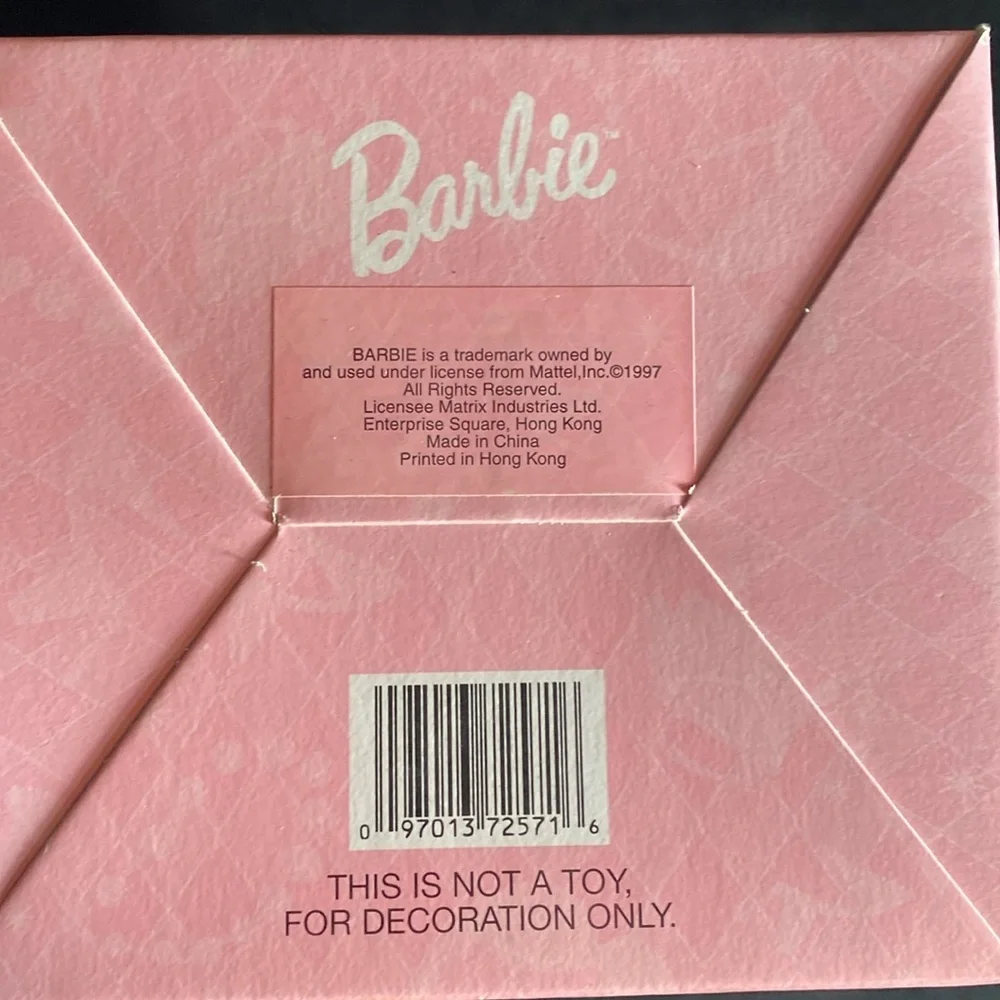Vintage 1997 Barbie ornament with stand Collectable